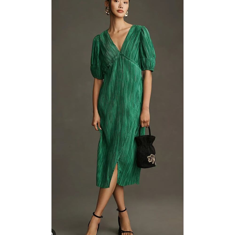 Anthropologie Green Midi Dress